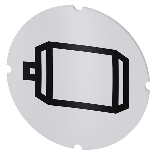 SIEMENS - Einlegeschild für Leuchtdrucktaster, rund, milchig, Symbol: Elektromotor