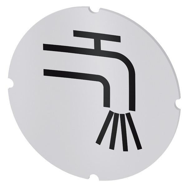 SIEMENS - Einlegeschild für Leuchtdrucktaster, rund, milchig, Symbol: Wasserzulauf