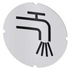 SIEMENS - Einlegeschild für Leuchtdrucktaster, rund, milchig, Symbol: Wasserzulauf