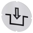 SIEMENS - Einlegeschild für Leuchtdrucktaster, rund, milchig, Symbol: Verriegeln