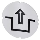 SIEMENS - Einlegeschild für Leuchtdrucktaster, rund, milchig, Symbol: Entriegeln