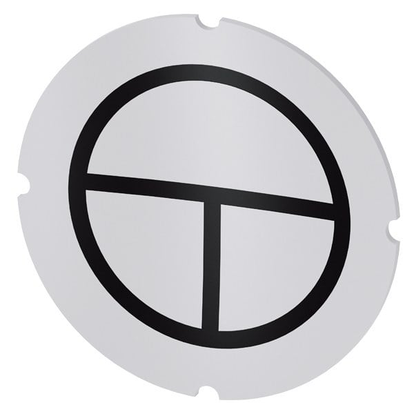 SIEMENS - Einlegeschild für Leuchtdrucktaster, rund, milchig, Symbol: Ein-aus tastend