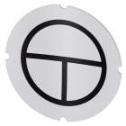 SIEMENS - Einlegeschild für Leuchtdrucktaster, rund, milchig, Symbol: Ein-aus tastend
