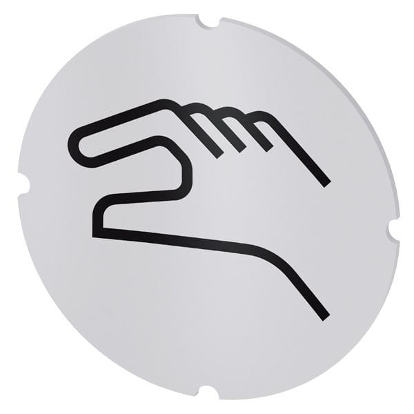 SIEMENS - Einlegeschild für Leuchtdrucktaster, rund, milchig, Symbol: Handbetätigung