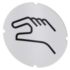 SIEMENS - Einlegeschild für Leuchtdrucktaster, rund, milchig, Symbol: Handbetätigung