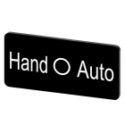 SIEMENS - Bezeichnungsschild 12,5x27mm, Schild schwarz, Beschriftung: Hand O Auto