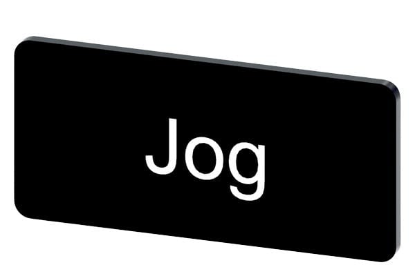 SIEMENS - Bezeichnungsschild 12,5x27mm, Schild schwarz, Beschriftung: JOG