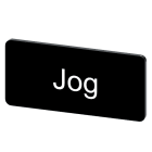 SIEMENS - Bezeichnungsschild 12,5x27mm, Schild schwarz, Beschriftung: JOG