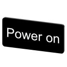 SIEMENS - Bezeichnungsschild 12,5x27mm, Schild schwarz, Beschriftung: Power off