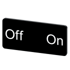 SIEMENS - Bezeichnungsschild 12,5x27mm, Schild schwarz, Beschriftung: Off-On