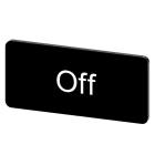 SIEMENS - Bezeichnungsschild 12,5x27mm, Schild schwarz, Beschriftung: Off