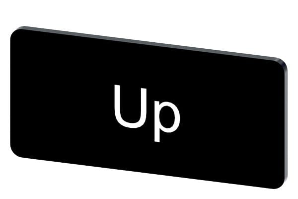 SIEMENS - Bezeichnungsschild 12,5x27mm, Schild schwarz, Beschriftung: Up