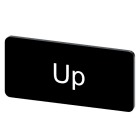 SIEMENS - Bezeichnungsschild 12,5x27mm, Schild schwarz, Beschriftung: Up
