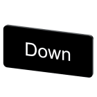 SIEMENS - Bezeichnungsschild 12,5x27mm, Schild schwarz, Beschriftung: Down