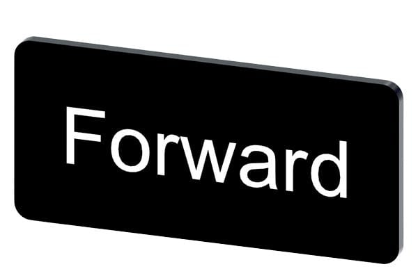 SIEMENS - Bezeichnungsschild 12,5x27mm, Schild schwarz, Beschriftung: Forward