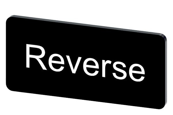 SIEMENS - Bezeichnungsschild 12,5x27mm, Schild schwarz, Beschriftung: Reverse