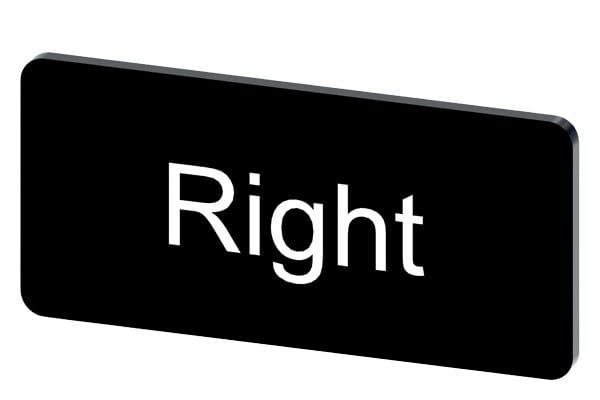 SIEMENS - Bezeichnungsschild 12,5x27mm, Schild schwarz, Beschriftung: Rechts