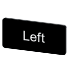 SIEMENS - Bezeichnungsschild 12,5x27mm, Schild schwarz, Beschriftung: Links