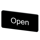 SIEMENS - Bezeichnungsschild 12,5x27mm, Schild schwarz, Beschriftung: Open