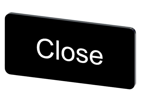 SIEMENS - Bezeichnungsschild 12,5x27mm, Schild schwarz, Beschriftung: Close