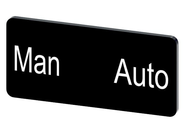 SIEMENS - Bezeichnungsschild 12,5x27mm, Schild schwarz, Beschriftung: MAN Auto
