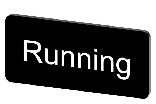 SIEMENS - Bezeichnungsschild 12,5x27mm, Schild schwarz, Beschriftung: Running