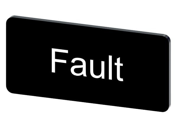 SIEMENS - Bezeichnungsschild 12,5x27mm, Schild schwarz, Beschriftung: Fault