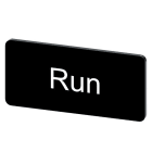 SIEMENS - Bezeichnungsschild 12,5x27mm, Schild schwarz, Beschriftung: Run