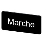 SIEMENS - Bezeichnungsschild 12,5x27mm, Schild schwarz, Beschriftung: Marche