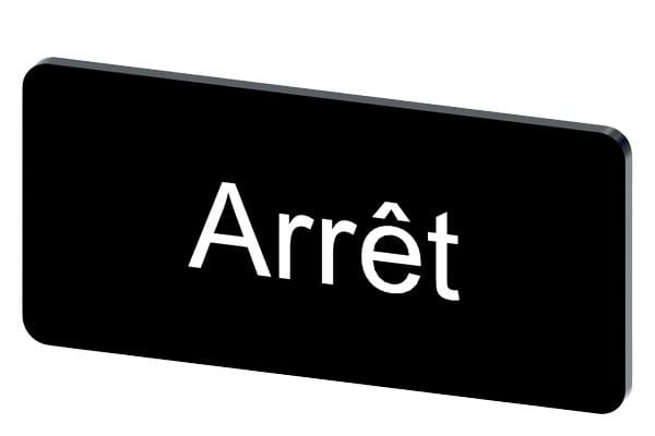 SIEMENS - Bezeichnungsschild 12,5x27mm, Schild schwarz, Beschriftung: Arret