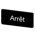 SIEMENS - Bezeichnungsschild 12,5x27mm, Schild schwarz, Beschriftung: Arret