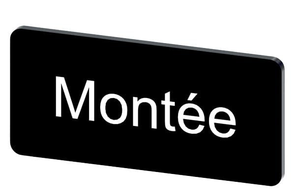 SIEMENS - Bezeichnungsschild 12,5x27mm, Schild schwarz, Beschriftung: Montee