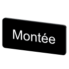 SIEMENS - Bezeichnungsschild 12,5x27mm, Schild schwarz, Beschriftung: Montee