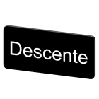 SIEMENS - Bezeichnungsschild 12,5x27mm, Schild schwarz, Beschriftung: Descente