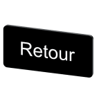 SIEMENS - Bezeichnungsschild 12,5x27mm, Schild schwarz, Beschriftung: RETOUR