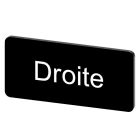 SIEMENS - Bezeichnungsschild 12,5x27mm, Schild schwarz, Beschriftung: DROITE
