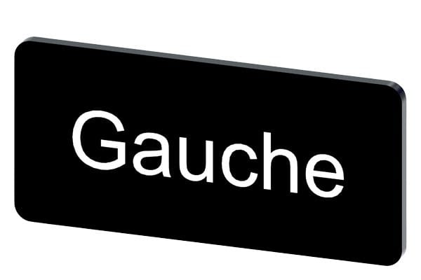 SIEMENS - Bezeichnungsschild 12,5x27mm, Schild schwarz, Beschriftung: GAUCHE
