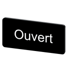 SIEMENS - Bezeichnungsschild 12,5x27mm, Schild schwarz, Beschriftung: OUVERT