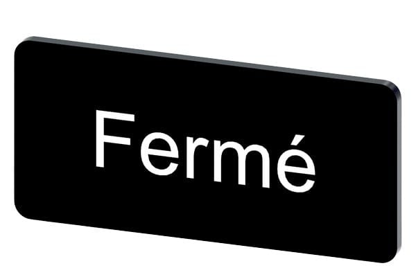 SIEMENS - Bezeichnungsschild 12,5x27mm, Schild schwarz, Beschriftung: FERME
