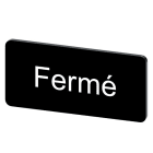 SIEMENS - Bezeichnungsschild 12,5x27mm, Schild schwarz, Beschriftung: FERME