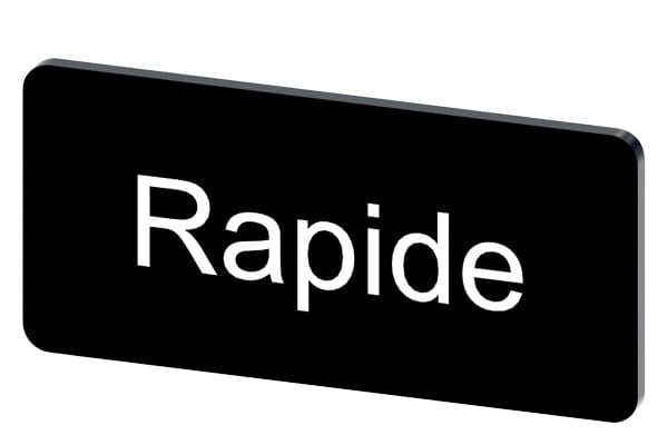 SIEMENS - Bezeichnungsschild 12,5x27mm, Schild schwarz, Beschriftung: rapide