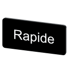 SIEMENS - Bezeichnungsschild 12,5x27mm, Schild schwarz, Beschriftung: rapide