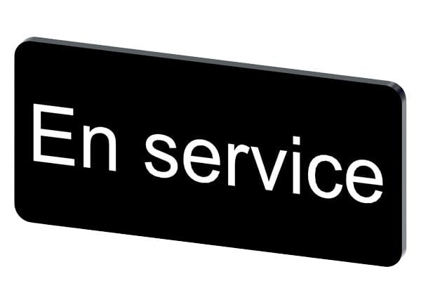 SIEMENS - Bezeichnungsschild 12,5x27mm, Schild schwarz, Beschriftung: En Service