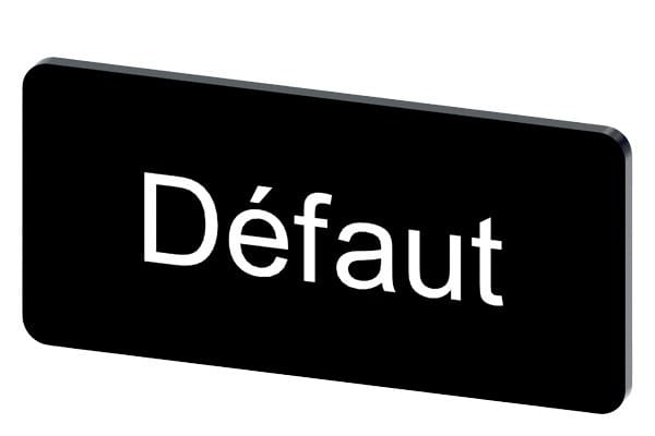 SIEMENS - Bezeichnungsschild 12,5x27mm, Schild schwarz, Beschriftung: DEFAUT