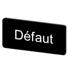 SIEMENS - Bezeichnungsschild 12,5x27mm, Schild schwarz, Beschriftung: DEFAUT