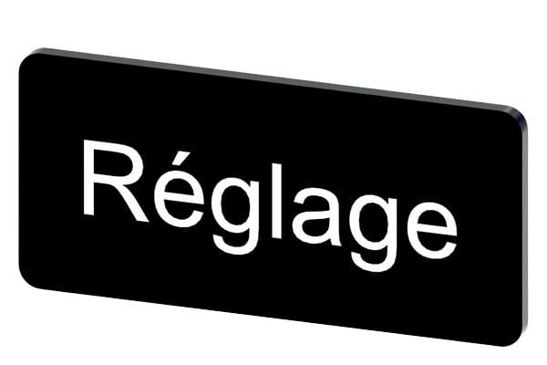 SIEMENS - Bezeichnungsschild 12,5x27mm, Schild schwarz, Beschriftung: REGLAGE