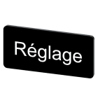 SIEMENS - Bezeichnungsschild 12,5x27mm, Schild schwarz, Beschriftung: REGLAGE