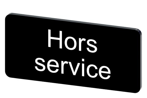 SIEMENS - Bezeichnungsschild 12,5x27mm, Schild schwarz, Beschriftung: HORS Service
