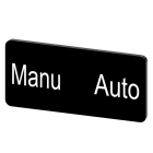 SIEMENS - Bezeichnungsschild 12,5x27mm, Schild schwarz, Beschriftung: Manu Auto