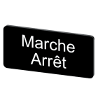 SIEMENS - Bezeichnungsschild 12,5x27mm, Schild schwarz, Beschriftung: Arret-Marche